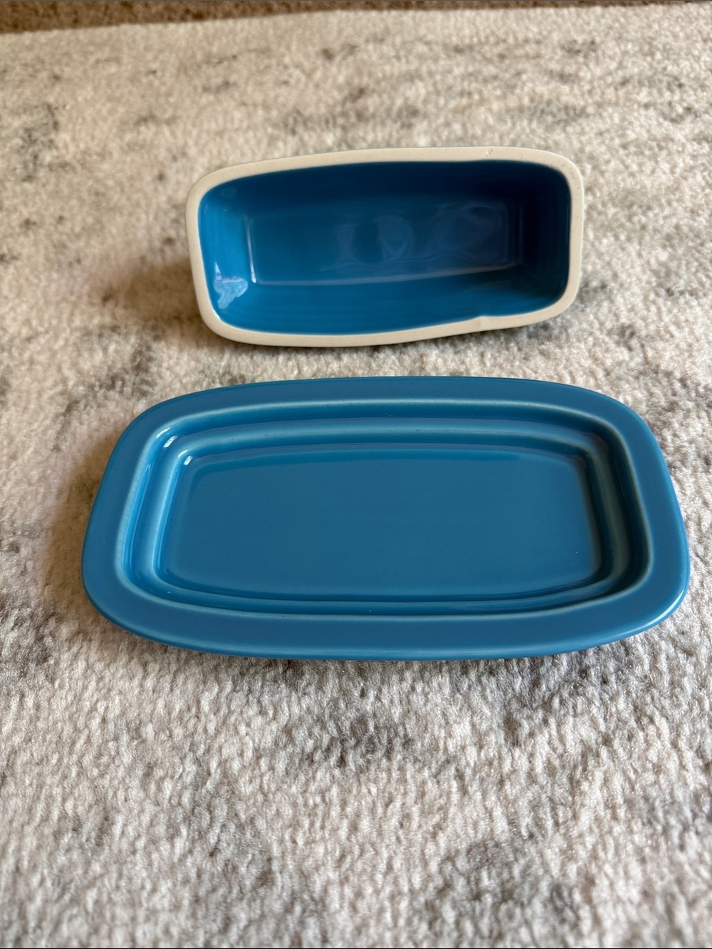 Fiesta Peacock Butter Dish with Lid - Picture 2 of 5